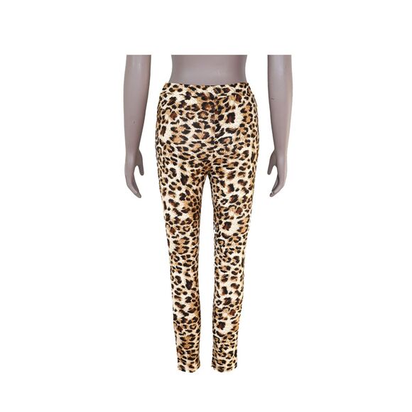 Summer Festival Leopard Print Leggings High Waisted Pants Skinny Leg Pants Small - Picture 2 of 3